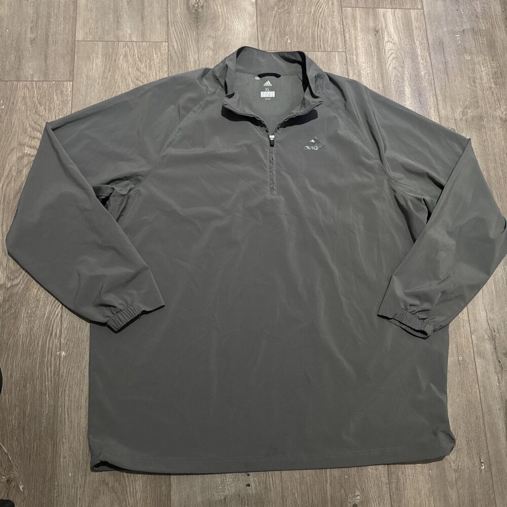 Adidas Pullover Sweatshirt Mockneck 1/4 Zip Training Athletic Gray Golf Size XL